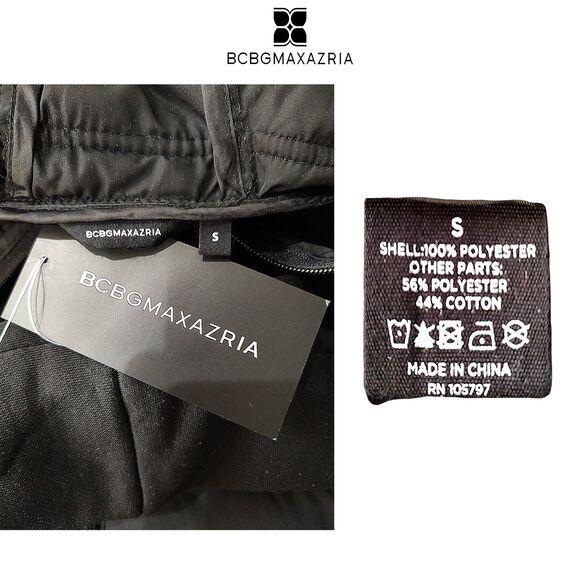 BCBGMAXARZIA NEW Peplum Quilted Hooded Lightweight Puffer Jacket S - Picture 5 of 12